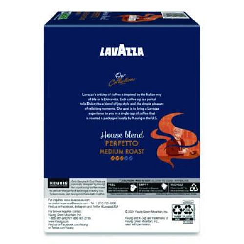 Lavazza Perfetto Coffee K-Cups, House Blend, 0.41 oz, 22/Box (5000382580)
