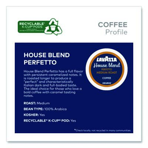 Lavazza Perfetto Coffee K-Cups, House Blend, 0.41 oz, 22/Box (5000382580)