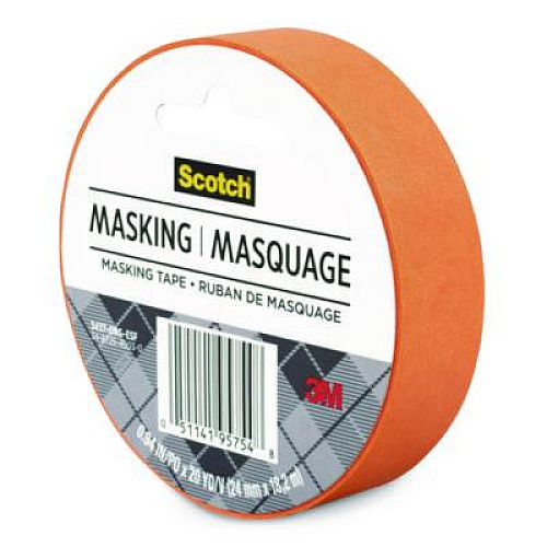 Scotch Expressions Masking Tape, 3" Core, 0.94" x 20 yds, Tangerine (3437ORG)