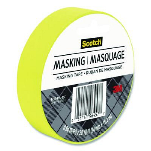 Scotch Expressions Masking Tape, 3" Core, 0.94" x 20 yds, Yellow (3437PYL)
