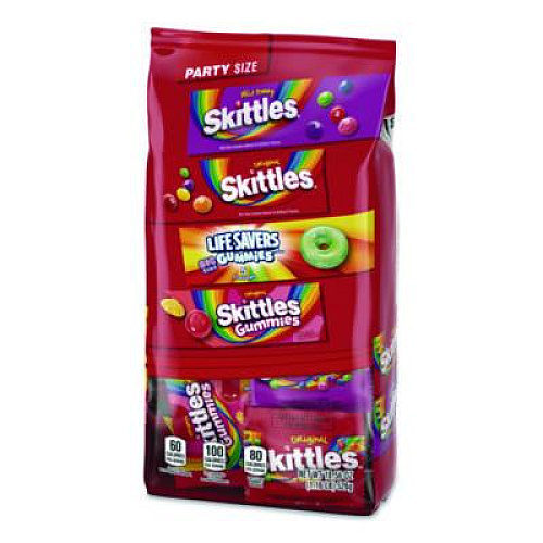 MARS Skittles, Skittles Gummies and Life Savers Gummies Party Pack, Assorted, 18.56 oz Bag (MMM29716)