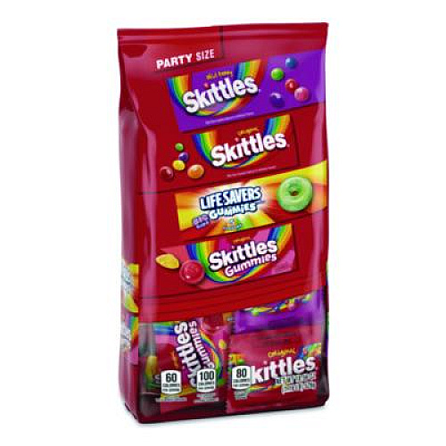 MARS Skittles, Skittles Gummies and Life Savers Gummies Party Pack, Assorted, 18.56 oz Bag (MMM29716)