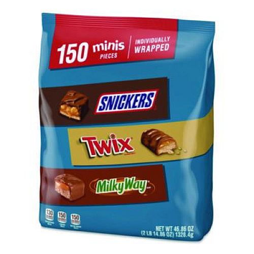 MARS Minis Variety Pack, Assorted, 46.86 oz Bag, 150 Pieces (MMM59799)