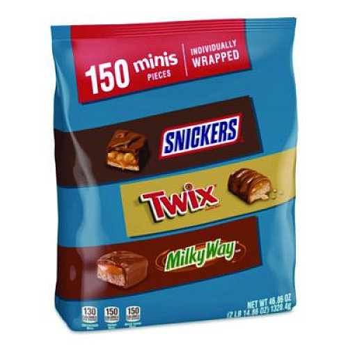 MARS Minis Variety Pack, Assorted, 46.86 oz Bag, 150 Pieces (MMM59799)