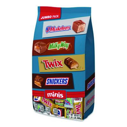 MARS Minis Variety Jumbo Pack, Assorted, 30.63 oz Bag (MMM59888)