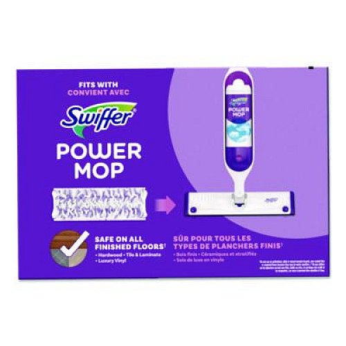 Swiffer PowerMop Mopping Pads, 15.4 x 5.3, White/Purple, 8/Pack (08189PK)