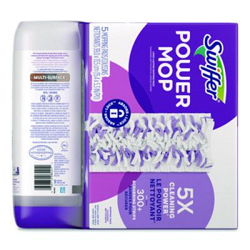 Swiffer PowerMop Cleaning Solution and Pads Refill Pack, Lavender, 25.3 oz Bottle and 5 Pads/Pack (09117EA)