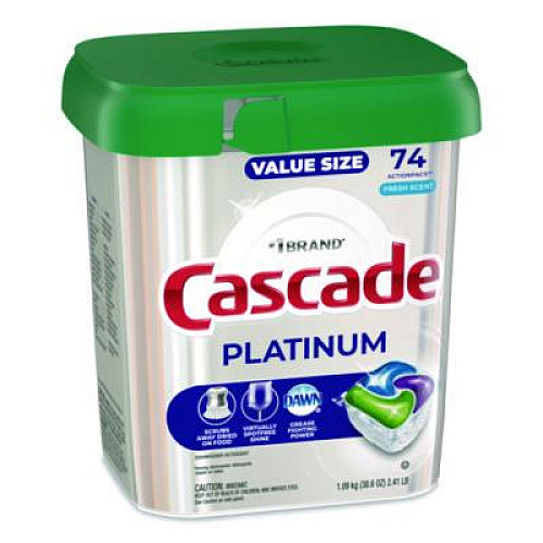 Cascade ActionPacs, Fresh Scent, 38.6 oz Tub, 74/Pack (12052)
