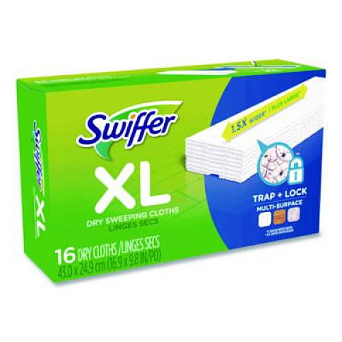 Swiffer Sweeper XL Dry Refill Cloths, 16.9 x 9.8, White, 16/Box (33903)