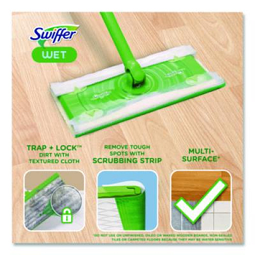 Swiffer Wet Refill Cloths, 10 x 8, Fresh Scent, White, 24/Box (82856BX)