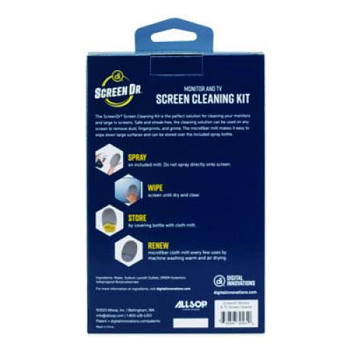 Digital Innovations Screen Dr Monitor and TV Screen Cleaning Kit, 6.76 oz Spray Bottle with Microfiber Mitt (32564)