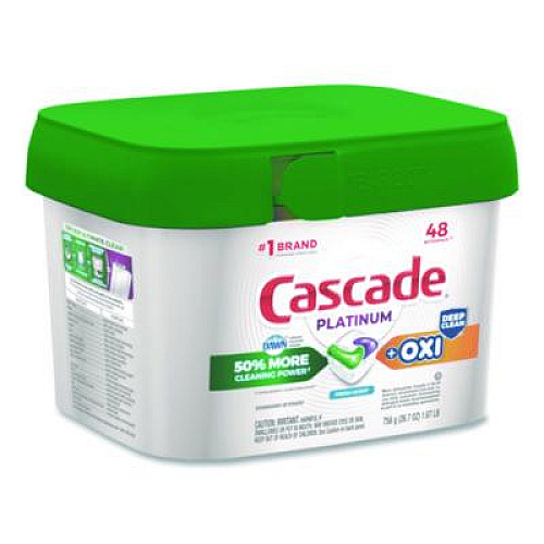 Cascade Action Pacs+Oxi, Fresh Scent, 26.7 oz Tub, 48/Pack (3700027425)