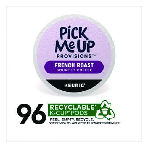 Pick Me Up Provisions French Roast Coffee K-Cups, 24/Box, 4 Boxes/Carton (52966CT)
