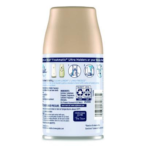 Glade Automatic Air Freshener, Clean Linen, 6.2 oz Can, 4/Pack (333368)
