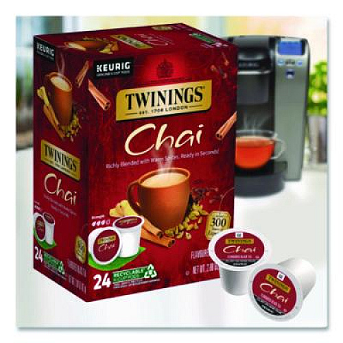 TWININGS Tea K-Cups, Chai, 0.12 oz, 24/Box (TNA09954)