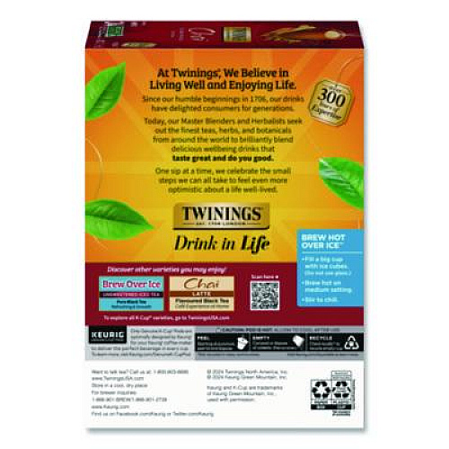 TWININGS Tea K-Cups, Chai, 0.12 oz, 24/Box (TNA09954)