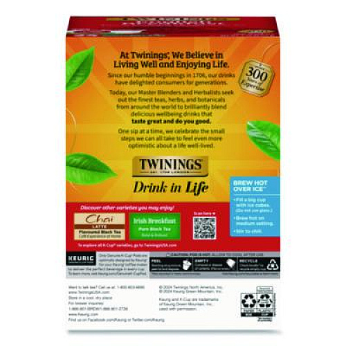 TWININGS Tea K-Cups, English Breakfast. 0.11, 24/Box (TNA85780)