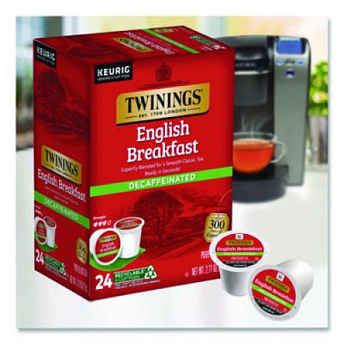 TWININGS Tea K-Cups, English Breakfast Decaf, 0.11 oz, 24/Box (TNA85784)