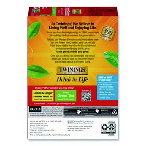 TWININGS Tea K-Cups, English Breakfast Decaf, 0.11 oz, 24/Box (TNA85784)