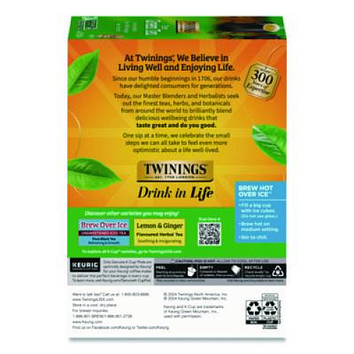 TWININGS Tea K-Cups, Green Tea, 0.11 oz, 24/Box (TNA85788)