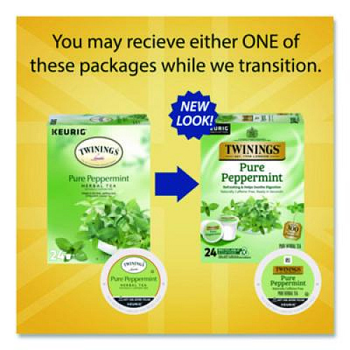 TWININGS Tea K-Cups, Pure Peppermint, 0.11 oz, 24/Box (TNA85813)