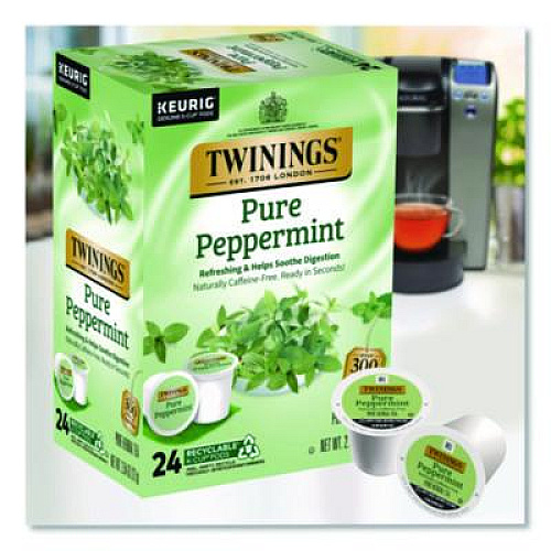 TWININGS Tea K-Cups, Pure Peppermint, 0.11 oz, 24/Box (TNA85813)