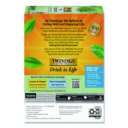 TWININGS Tea K-Cups, Pure Peppermint, 0.11 oz, 24/Box (TNA85813)