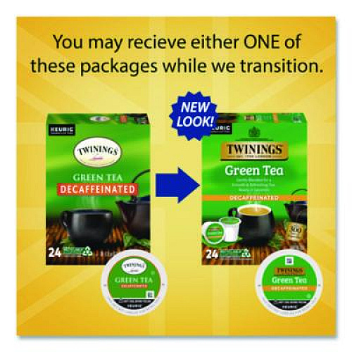 TWININGS Tea K-Cups, Decaf Green Tea, 0.11 oz, 24/Box (TNA90557)