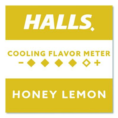 HALLS Relief Menthol cough Suppressant - Oral Anesthetic, Honey Lemon, 30/Pack (621835306OWN)