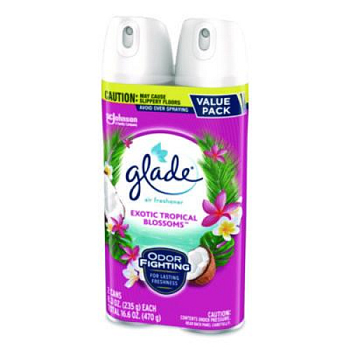 Glade Air Freshener, Exotic Tropical Blossoms, 8.3 oz Can, 2/Pack (346580PK)