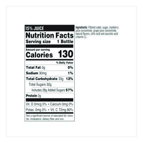 Tropicana Juice Beverage, Cranberry, 10 oz Bottle, 24/Carton (913717)