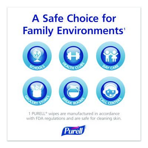 PURELL Cottony Soft Individually Wrapped Sanitizing Hand Wipes, 5 x 7, Herbal Scent, White, 480/Carton (902512)
