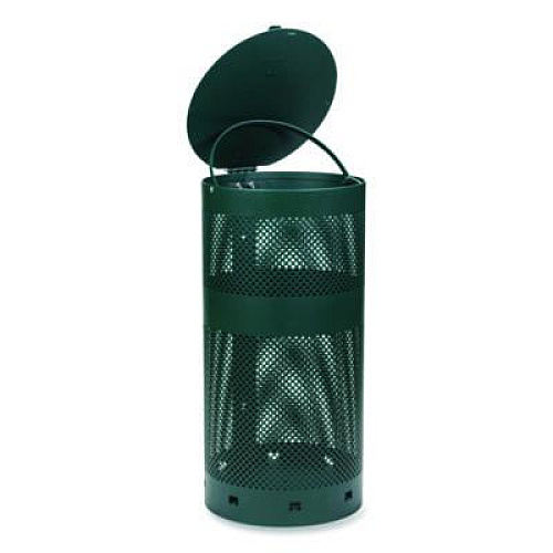 Tatco Dog Waste Station, 12 gal, Open Top, Green/White (28000)