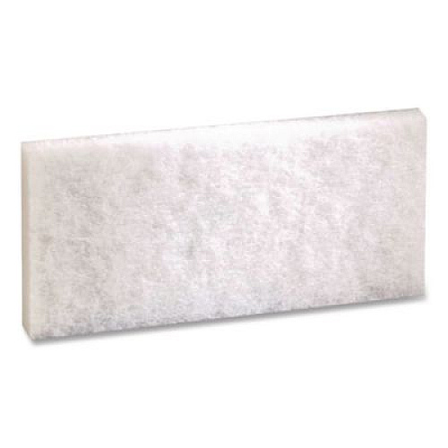 3M Doodlebug White Utility and Burnish Pads, 4.62 x 10, White, 10/Carton (08003B)