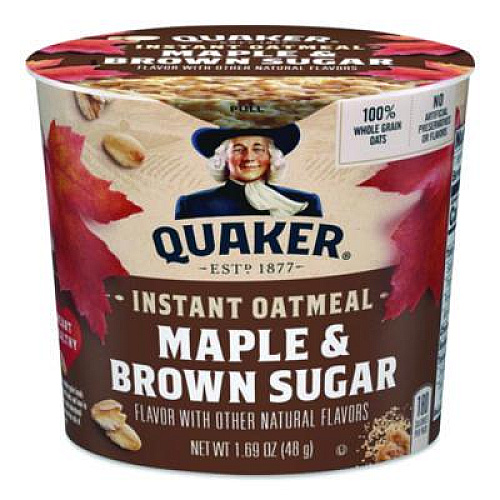 Quaker Instant Oatmeal, Maple Brown Sugar, 1.69 oz Packet, 24/Carton (570958)