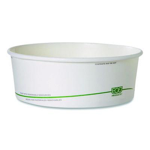 Eco-Products GreenStripe Paper Food Containers, 32 oz, 7.28" dia x 2.48", White, 300/Carton (EPBSC32SGS)