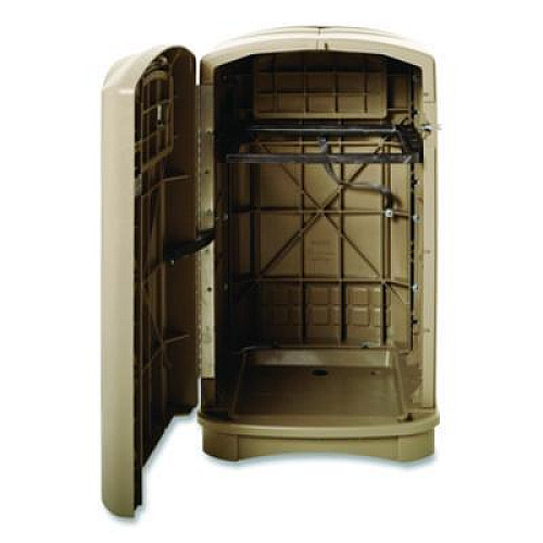 Rubbermaid Commercial Plaza Indoor/Outdoor Waste Container, 50 gal, Plastic, Beige (396400BG)