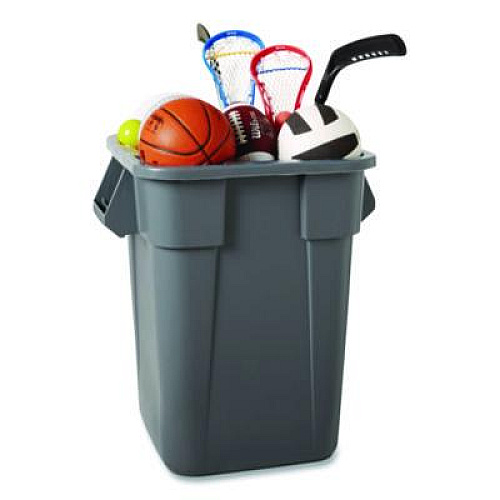 Rubbermaid Commercial Square Brute Container, 40 gal, Polyethylene, Gray (353600GY)