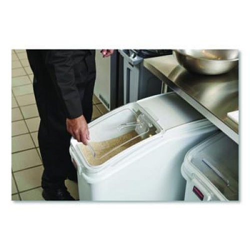 Rubbermaid Commercial ProSave Mobile Ingredient Bin, 20.57 gal, 13.13 x 29.25 x 28, White, Plastic (360088WHI)