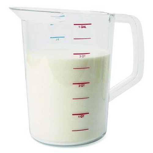 Rubbermaid Commercial Bouncer Measuring Cup, 4 qt, Plastic, Clear (3218CLE)