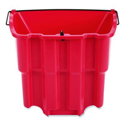 Rubbermaid Commercial WaveBrake 2.0 Dirty Water Bucket, 18 qt, Plastic, Red (2064907)