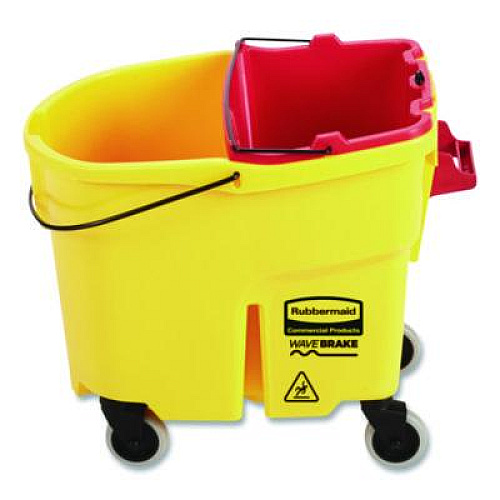 Rubbermaid Commercial WaveBrake 2.0 Dirty Water Bucket, 18 qt, Plastic, Red (2064907)