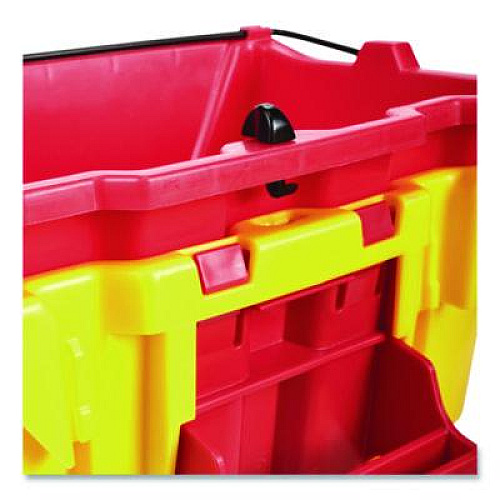 Rubbermaid Commercial WaveBrake 2.0 Dirty Water Bucket, 18 qt, Plastic, Red (2064907)