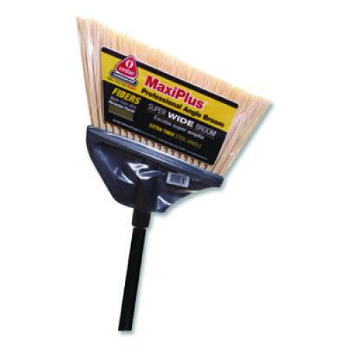 O-Cedar Commercial MaxiPlus Professional Angle Broom, 51" Handle, Black, 4/Carton (91351CT)