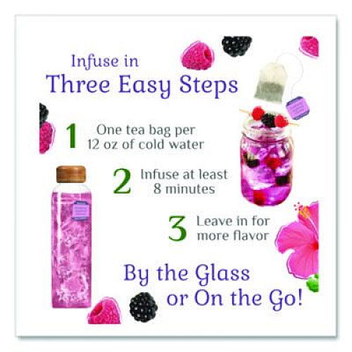 Bigelow Botanicals Blackberry Raspberry Hibiscus Cold Water Herbal Infusion, 0.7 oz Tea Bag, 18/Box (39000)