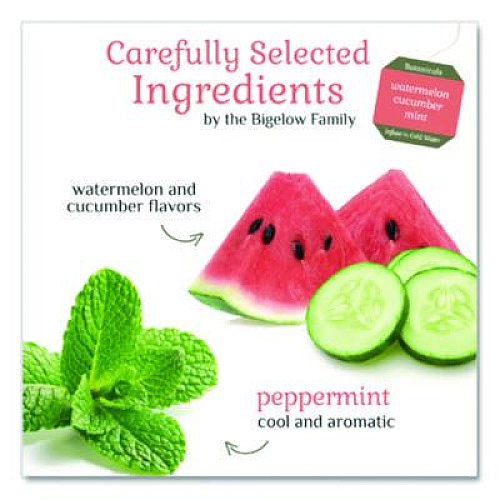 Bigelow Botanicals Watermelon Cucumber Mint Cold Water Herbal Infusion, 0.7 oz Tea Bag, 18/Box (39004)