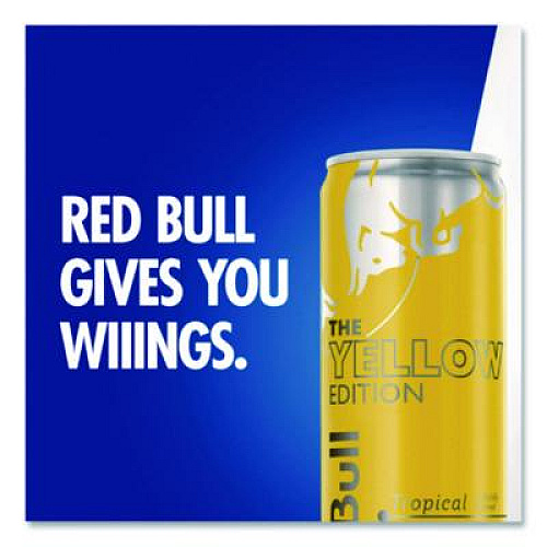 Red Bull The Yellow Edition Tropical Energy Drink, Tropical Punch, 8.4 oz Can, 24/Carton (RBD28162)