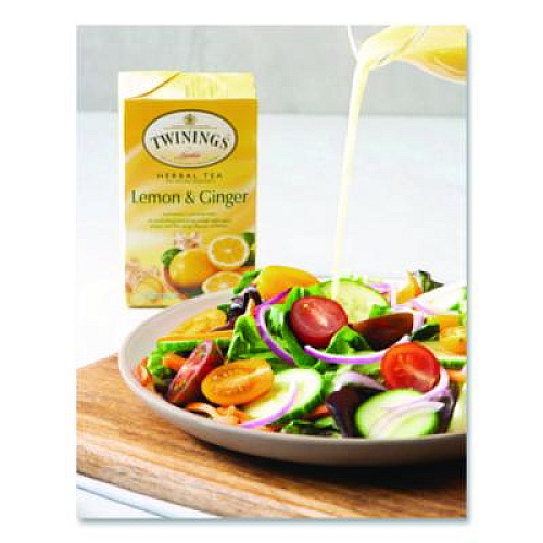 TWININGS Tea Bags, Lemon and Ginger, 2.65 oz, 50/Box (53653)