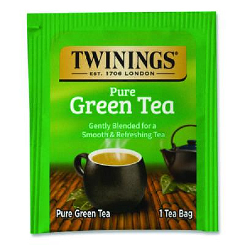 TWININGS Tea Bags, Green, 3.53 oz, 50/Box (82224)