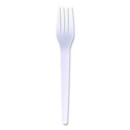 Eco-Products Plantware CPLA Cutlery, Individually Wrapped, Fork, Plastic, White, 1,000/Carton (EPS017W)
